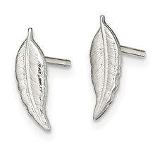 Load image into Gallery viewer, Sterling Silver Polished Feather Post Earrings
