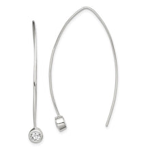 Load image into Gallery viewer, Sterling Silver Gold or White-tone CZ Threader Earrings
