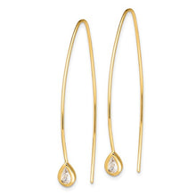 Load image into Gallery viewer, Sterling Silver Gold or White-tone CZ Threader Earrings

