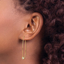 Load image into Gallery viewer, Sterling Silver Gold or White-tone CZ Threader Earrings

