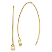 Load image into Gallery viewer, Sterling Silver Gold or White-tone CZ Threader Earrings
