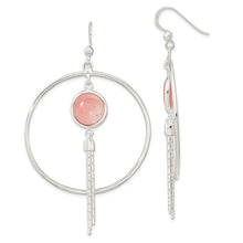 Load image into Gallery viewer, Sterling Silver Polished Dyed Agate Fancy Dangle Earrings
