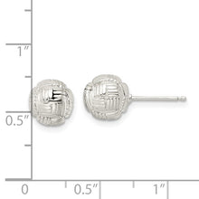 Load image into Gallery viewer, Sterling Silver Polished Basket Weave Ball Post Earrings
