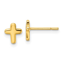 Load image into Gallery viewer, Sterling Silver Gold-tone Polished Cross Post Earrings
