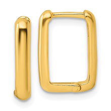 Load image into Gallery viewer, Sterling Silver Gold-tone Polished Rectangle Hoop Earrings
