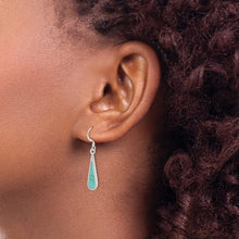 Load image into Gallery viewer, Sterling Silver Polished Turquoise Teardrop Dangle Earrings
