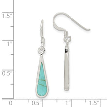 Load image into Gallery viewer, Sterling Silver Polished Turquoise Teardrop Dangle Earrings
