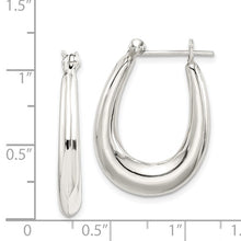 Load image into Gallery viewer, Sterling Silver Polished and Tapered Oval Hoop Earrings
