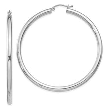 Load image into Gallery viewer, Sterling Silver Rhodium-plated 3mm Round Hoop Earrings
