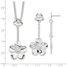 Load image into Gallery viewer, Sterling Silver Floral 18&quot; Necklace and Dangle Earring Set
