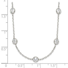 Load image into Gallery viewer, Sterling Silver Clear 4mm 9-Station CZ 18&quot; Necklace
