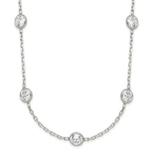 Load image into Gallery viewer, Sterling Silver Clear 4mm 9-Station CZ 18&quot; Necklace
