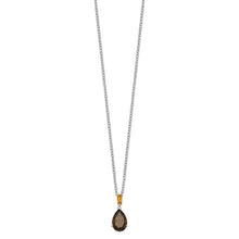 Load image into Gallery viewer, Sterling Silver with 14K Accent Rhodium-plated Smoky Quartz and Citrine Necklace
