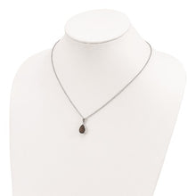 Load image into Gallery viewer, Sterling Silver with 14K Accent Rhodium-plated Smoky Quartz and Citrine Necklace
