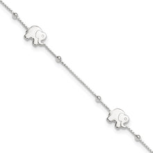 Load image into Gallery viewer, Sterling Silver Polished Elephant 9&quot; Plus 2in Ext. Anklet
