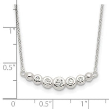 Load image into Gallery viewer, Sterling Silver Graduated CZ 18&quot; Bar Necklace
