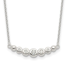 Load image into Gallery viewer, Sterling Silver Graduated CZ 18&quot; Bar Necklace
