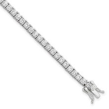 Load image into Gallery viewer, Sterling Silver Rhodium-plated Polished CZ 7.5&quot; Tennis Bracelet
