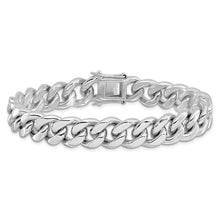 Load image into Gallery viewer, Sterling Silver Rhodium-plated Curb Link Men&#39;s 8.5in Bracelet
