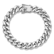 Load image into Gallery viewer, Sterling Silver Rhodium-plated Curb Link Men&#39;s 8.5in Bracelet
