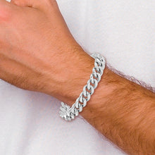 Load image into Gallery viewer, Sterling Silver Rhodium-plated Curb Link Men&#39;s 8.5in Bracelet
