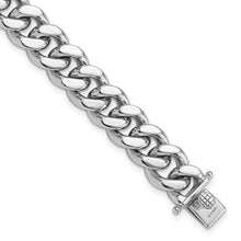 Load image into Gallery viewer, Sterling Silver Rhodium-plated Curb Link Men&#39;s 8.5in Bracelet
