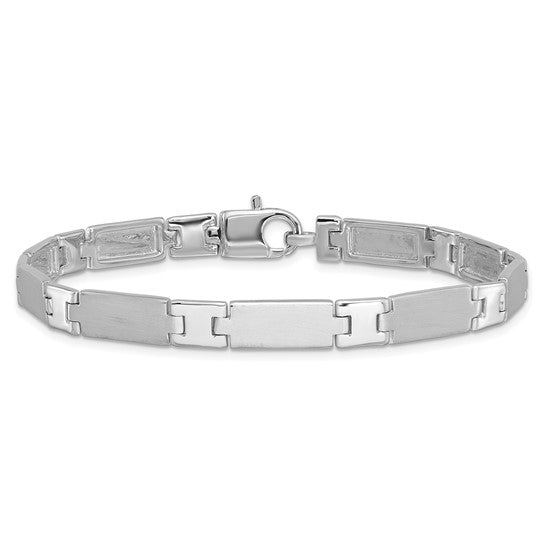 Sterling Silver Rhodium-plated Polished/Brushed Men's 8.5