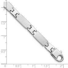 Load image into Gallery viewer, Sterling Silver Rhodium-plated Polished/Brushed Men&#39;s 8.5&quot; Bracelet
