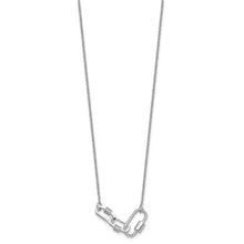 Load image into Gallery viewer, Sterling Silver Rhodium-plated Fancy Link CZ 16&quot; with 1&quot; ext Necklace
