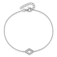 Load image into Gallery viewer, Sterling Silver Rhodium-plated CZ 7&quot; Bracelet/18&quot; Necklace/Post Earrings Set
