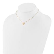 Load image into Gallery viewer, Sterling Silver Gold-tone Cubic Zirconia Cross 13&quot; with 2&quot; ext. Necklace
