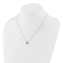 Load image into Gallery viewer, Sterling Silver Rhodium-plated CZ Circle 18&quot; with 2&quot; ext Necklace/Post Earring Set
