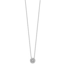 Load image into Gallery viewer, Sterling Silver Rhodium-plated CZ Circle 18&quot; with 2&quot; ext Necklace/Post Earring Set
