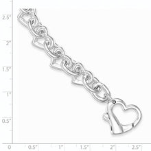 Load image into Gallery viewer, Sterling Silver 7.5&quot; Polished Fancy Heart Link Bracelet
