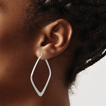 Load image into Gallery viewer, Sterling Silver Rhodium-plated Etched Square Hoop Earrings
