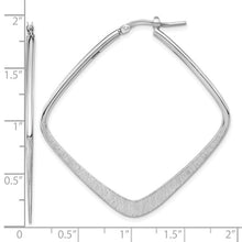 Load image into Gallery viewer, Sterling Silver Rhodium-plated Etched Square Hoop Earrings
