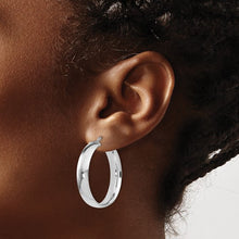 Load image into Gallery viewer, Sterling Silver Polished Hinged Hoop Earrings
