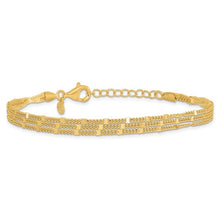 Load image into Gallery viewer, Sterling Silver Gold-tone Multi-strand with 1&quot; ext. Bracelet

