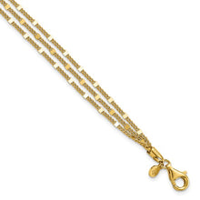 Load image into Gallery viewer, Sterling Silver Gold-tone Multi-strand with 1&quot; ext. Bracelet
