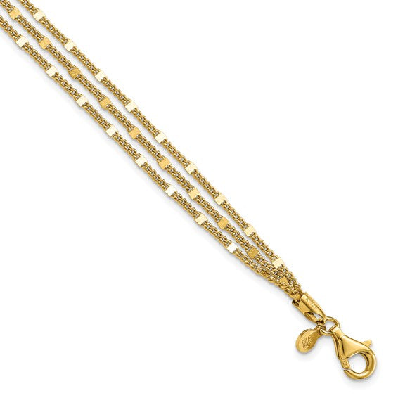 Sterling Silver Gold-tone Multi-strand with 1