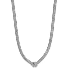 Load image into Gallery viewer, Sterling Silver Rhodium-plated Texture Wrapped Knot with 2in ext. Necklace
