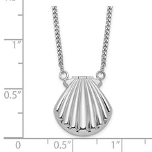 Load image into Gallery viewer, Sterling Silver Rhodium-plated Seashell 18&quot; Locket Necklace
