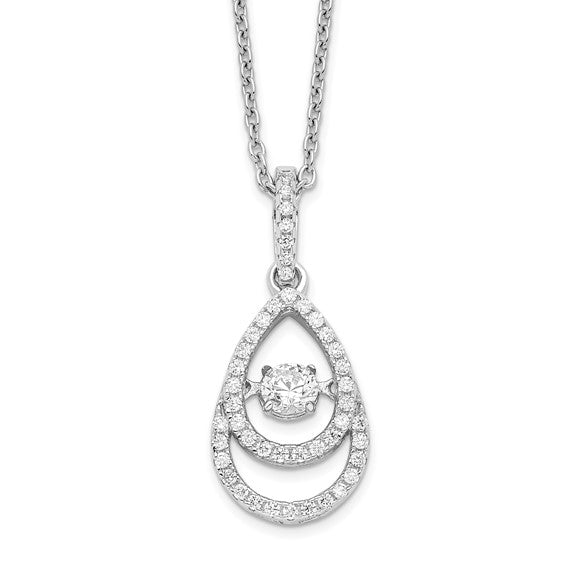 Sterling Silver Rhodium-plated 46 Stone 18
