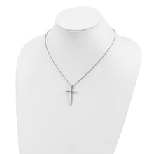 Load image into Gallery viewer, Sterling Silver Rhodium-plated 48 Stone 18&quot; Micro Pavé CZ Cross Necklace with 2&quot; Extender
