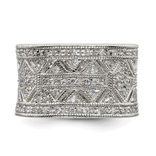 Load image into Gallery viewer, Sterling Silver Rhodium-plated Polished CZ Vintage Ring, Sizes 6-8
