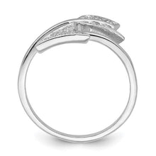 Load image into Gallery viewer, Sterling Silver Rhodium-plated Adjustable Polished CZ Arrow Ring
