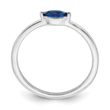 Load image into Gallery viewer, Sterling Silver Rhodium Plated Blue CZ Ring, Size 7
