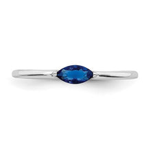 Load image into Gallery viewer, Sterling Silver Rhodium Plated Blue CZ Ring, Size 7
