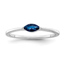 Load image into Gallery viewer, Sterling Silver Rhodium Plated Blue CZ Ring, Size 7
