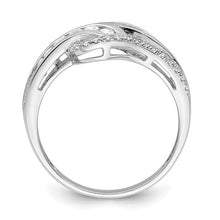 Load image into Gallery viewer, Sterling Silver Rhodium-plated Twist CZ Ring, Sizes 6-8
